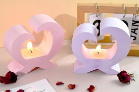 Molde silicona porta vela arco corazon